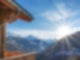 Blick vom Balkon auf die Alpen