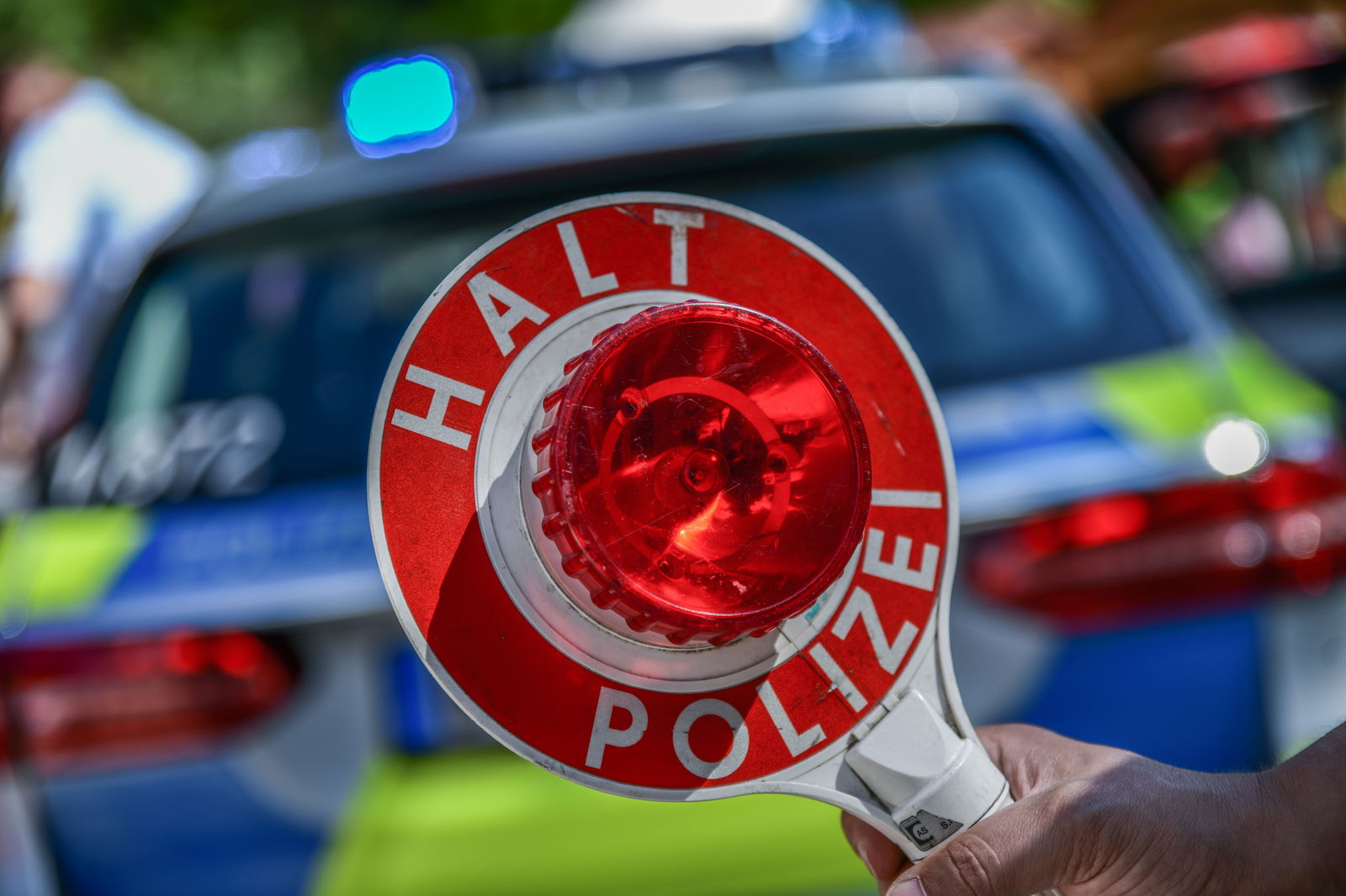 Polizei Kontrolle Stop Kelle