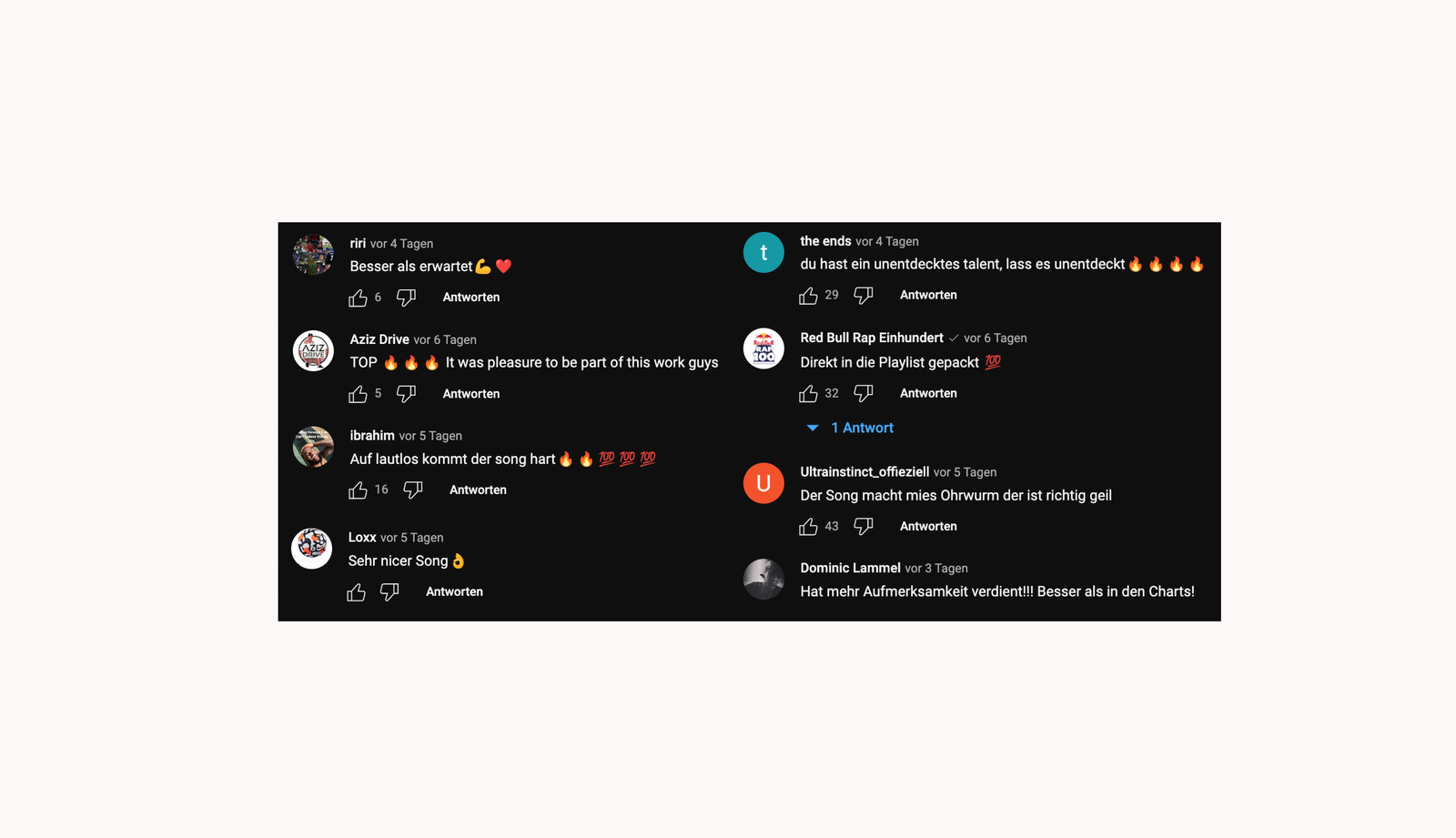 Benny Henrichs - YouTube Kommentarfeld