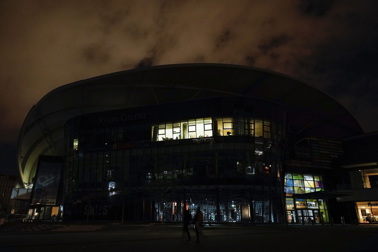 Stromausfall Ludwigshafen dunkel Rhein-Galerie
