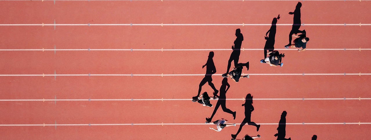 Sprinter auf Tartanbahn 