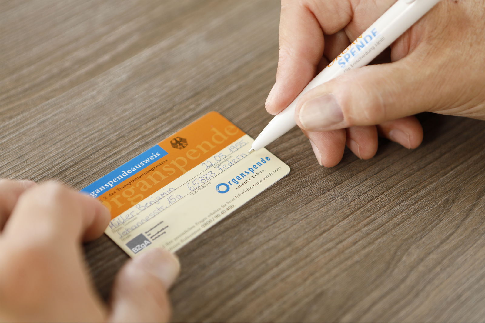 Organspende Unterschrift