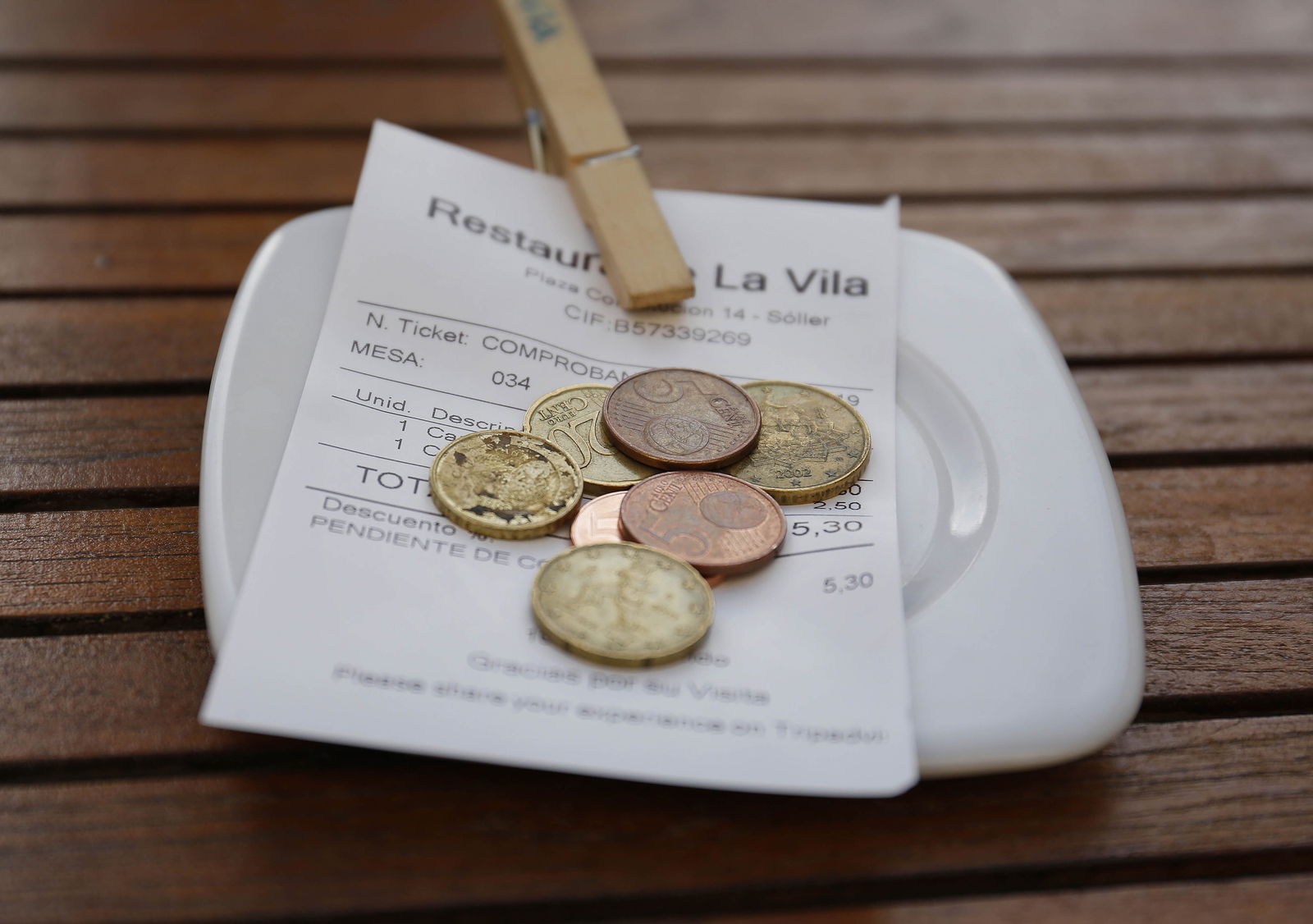 Trinkgeld in Restaurant