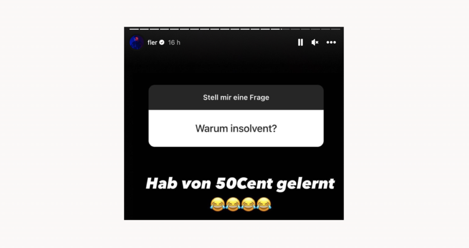 Fler - Kommentarfeld Pleite-Frage