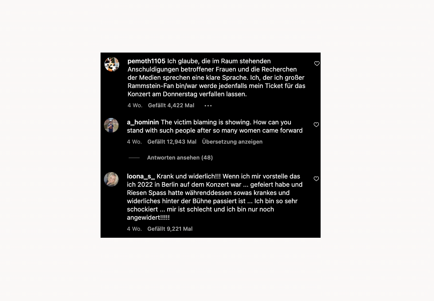 Rammstein - Kommentarfeld Fans