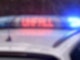 Die Leuchtschrift «Unfall» auf dem Dach eines Polizeiwagens.