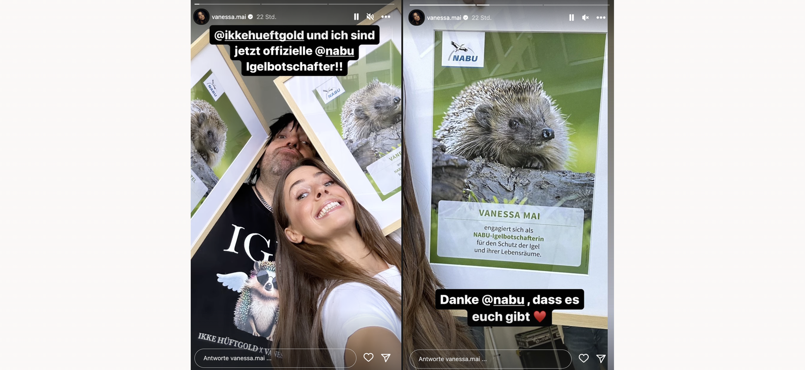 Vanessa Mai - Igelbotschafterin