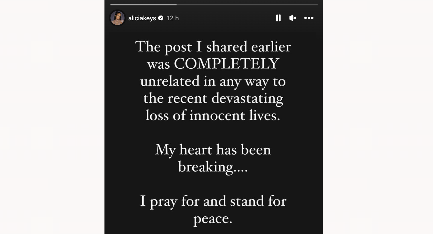 Alicia Keys - Instagram - Entschuldigung