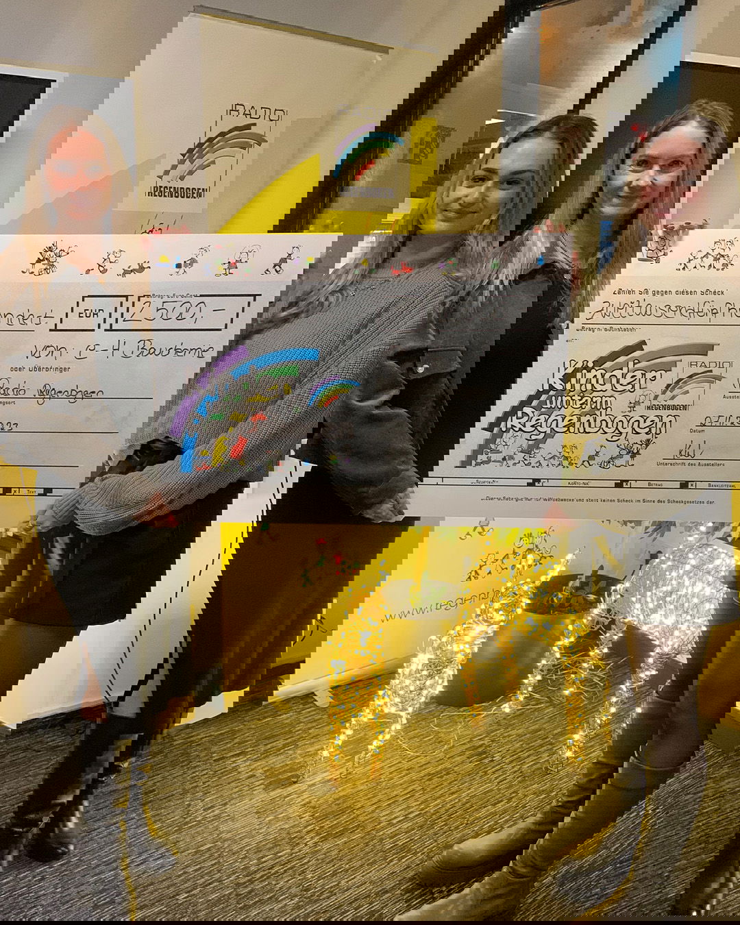 Spendenübergabe von e-4 Bauchemie