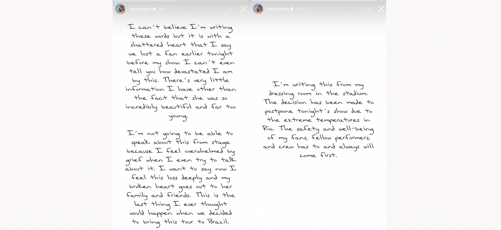 Taylor Swift - Instagram Fan Tod