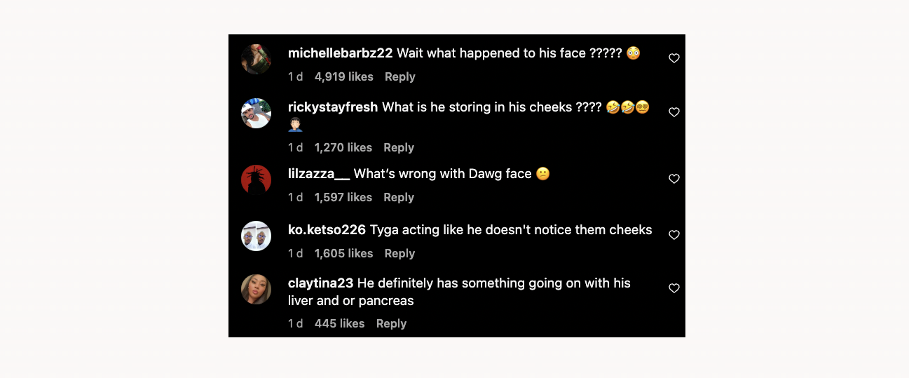 Lil Wayne x Tyga Instagram Kommentarfeld Wangen