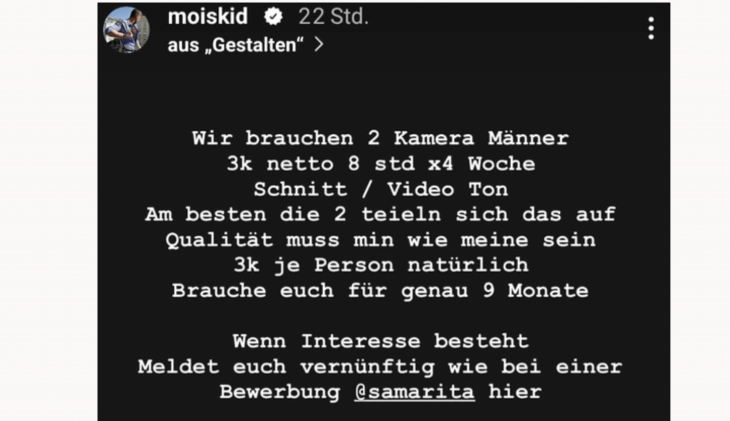 Mois - Stellenausschreibung