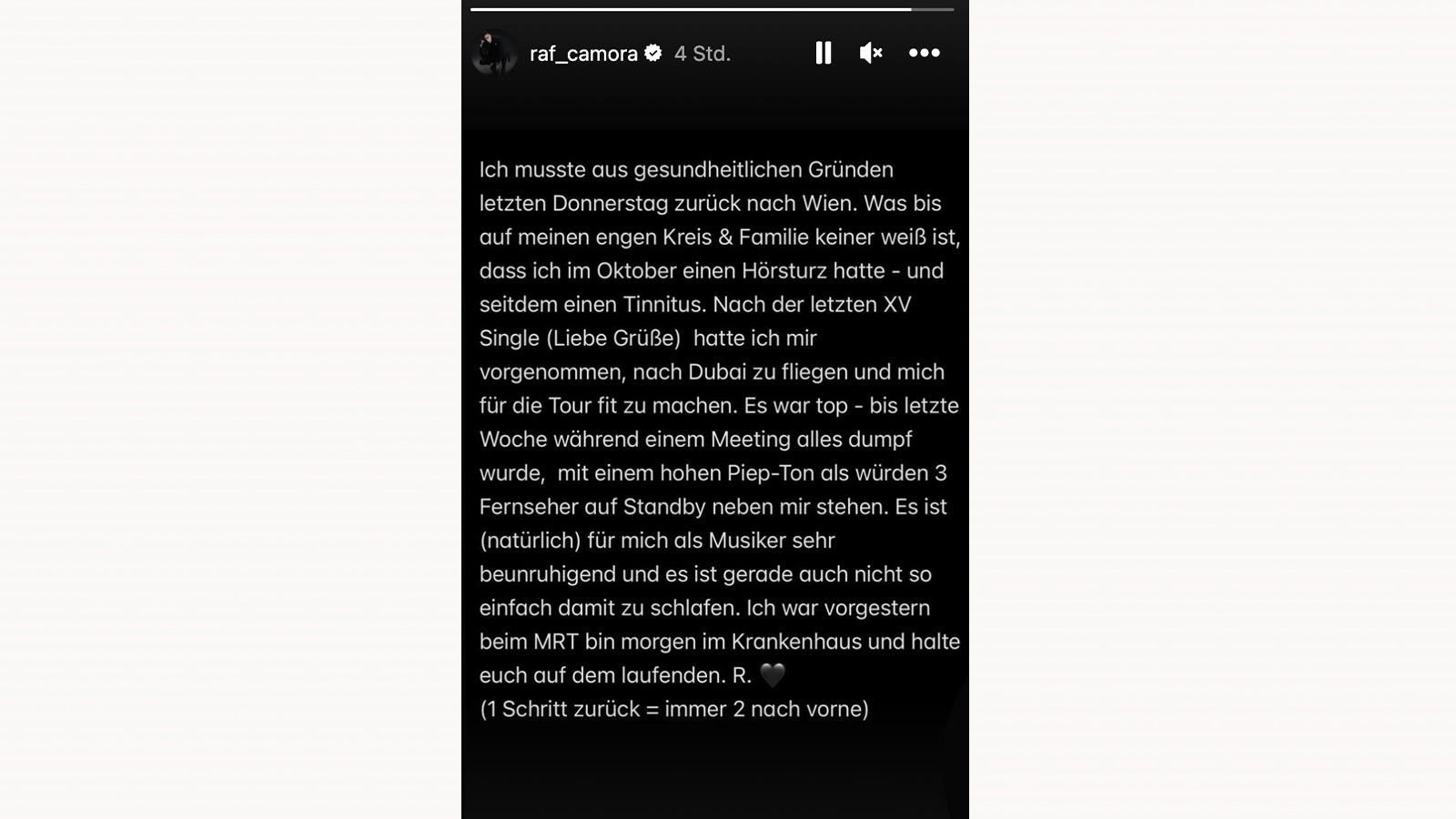 RAF Camora - Instagram - Hörsturz