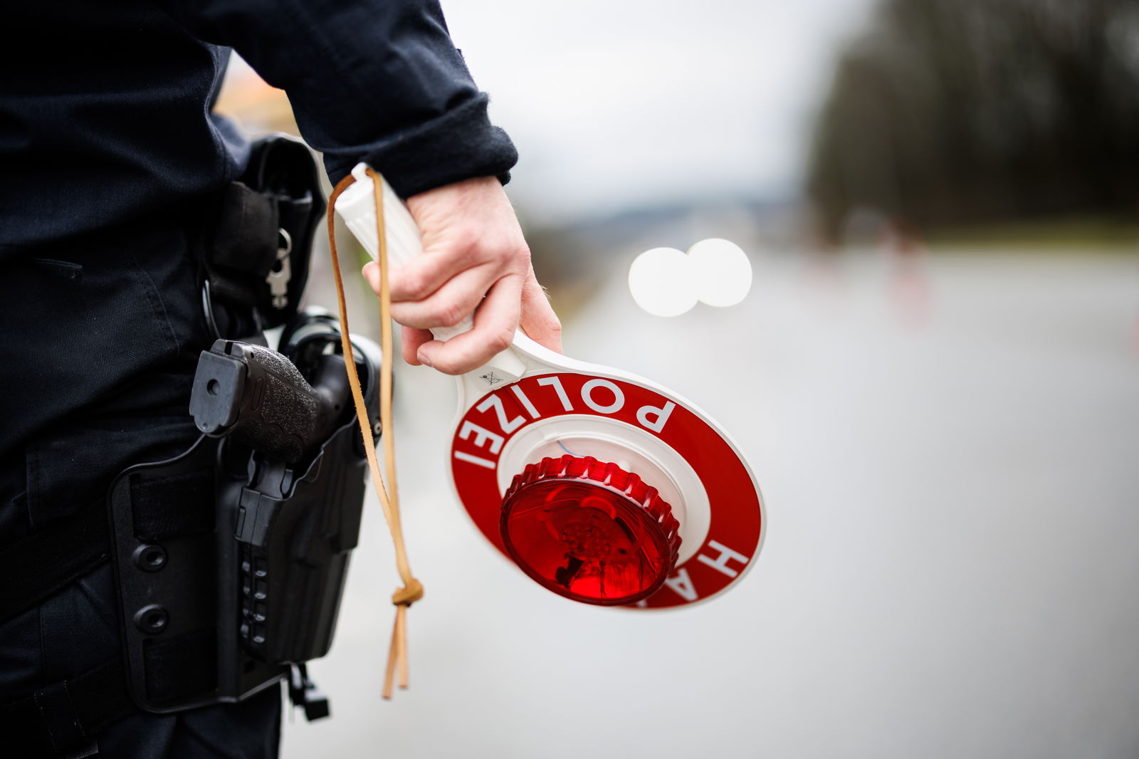 Polizei Kontrolle Kelle