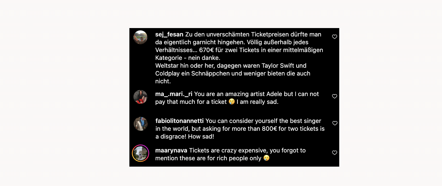 Adele - Karten Instagram