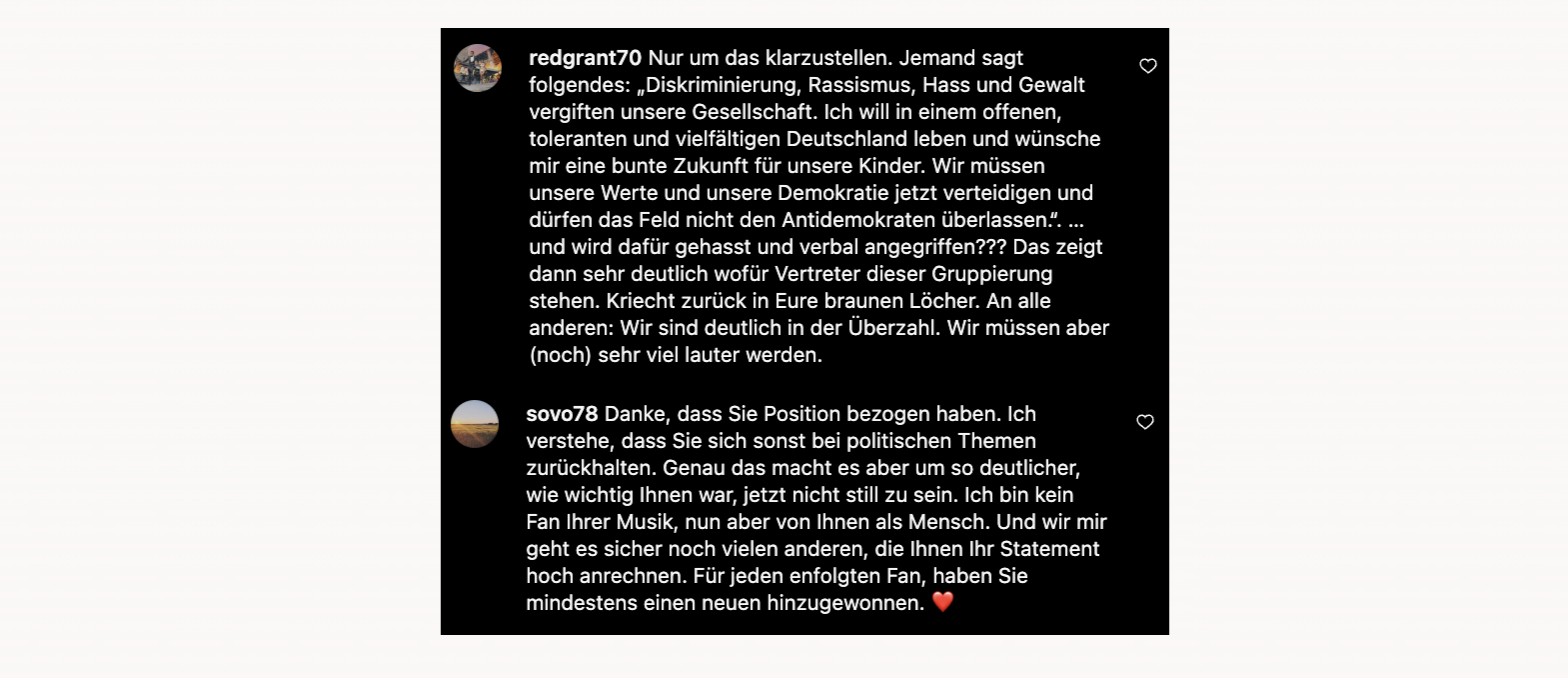 Helene Fischer gegen Rechts - Instagram
