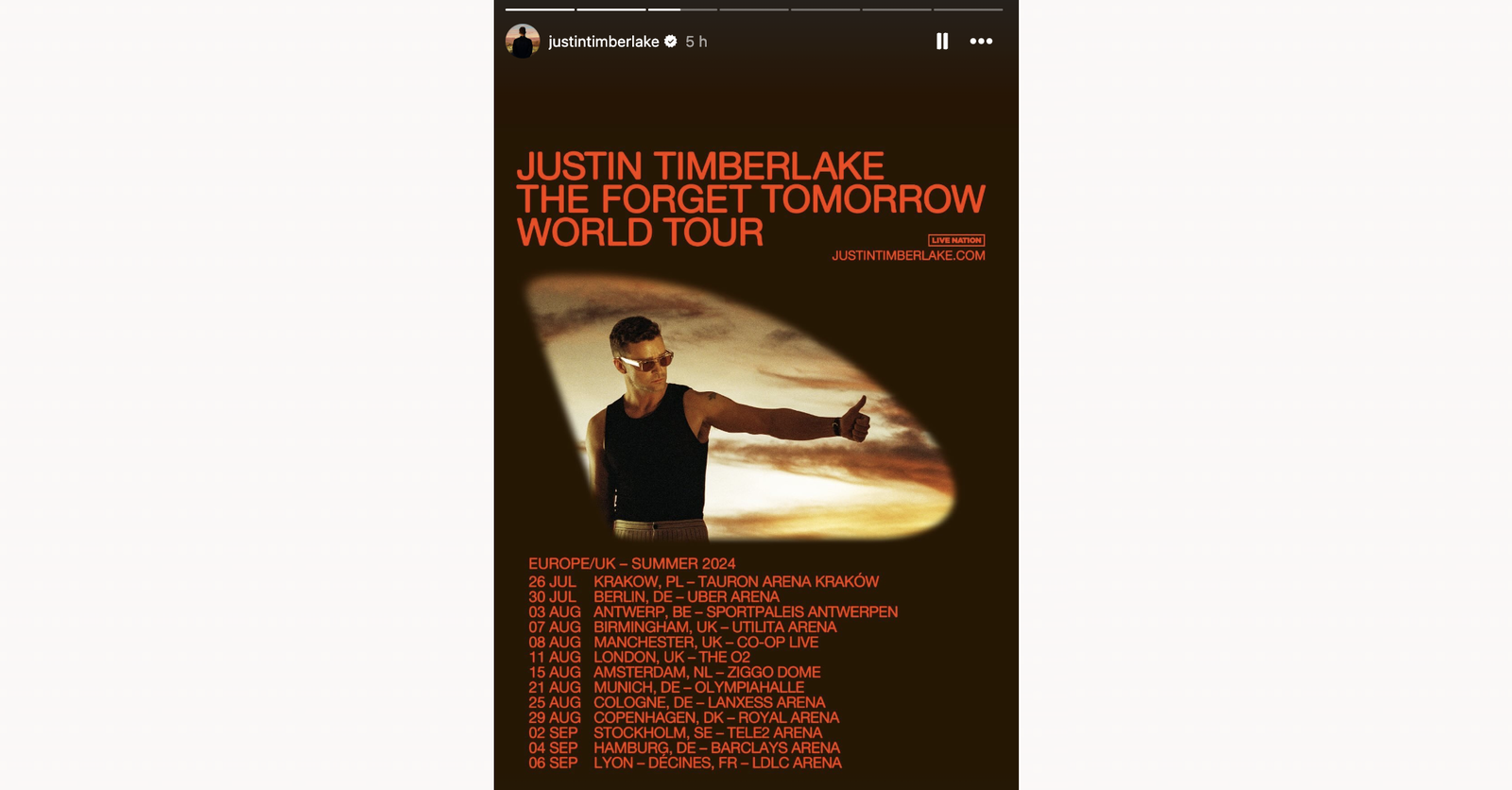 Justin Timberlake - Tour 2024