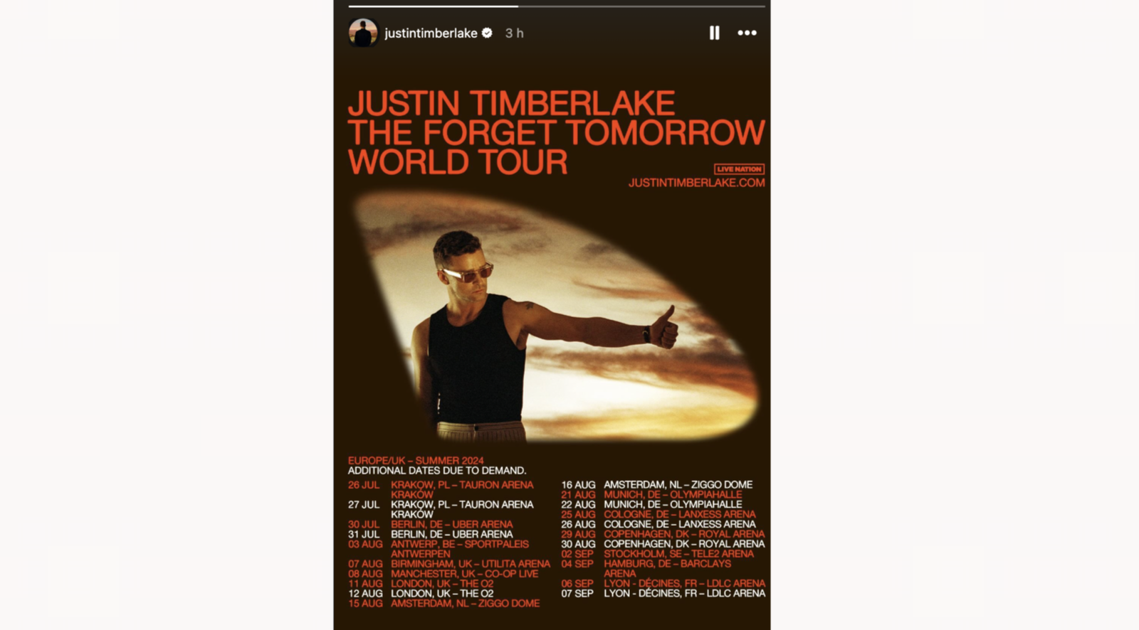 Justin Timberlake - Tour 2024