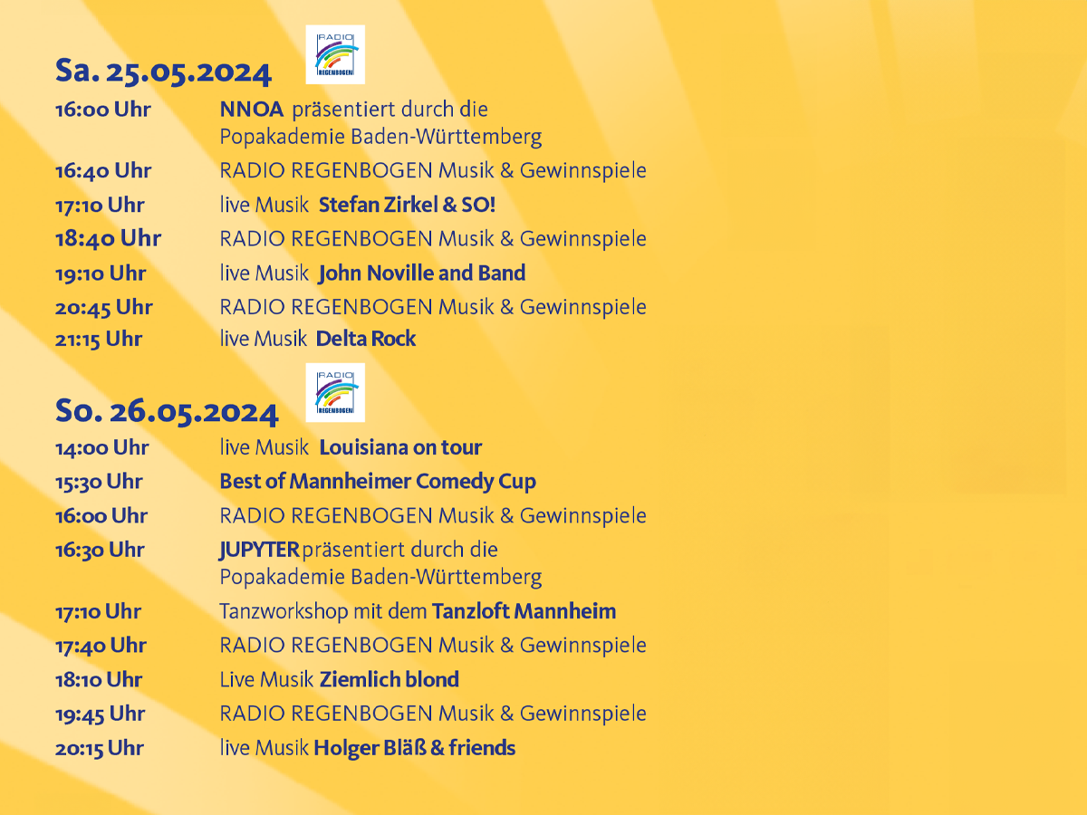 Zeitplan Mannheimer Stadtfest 