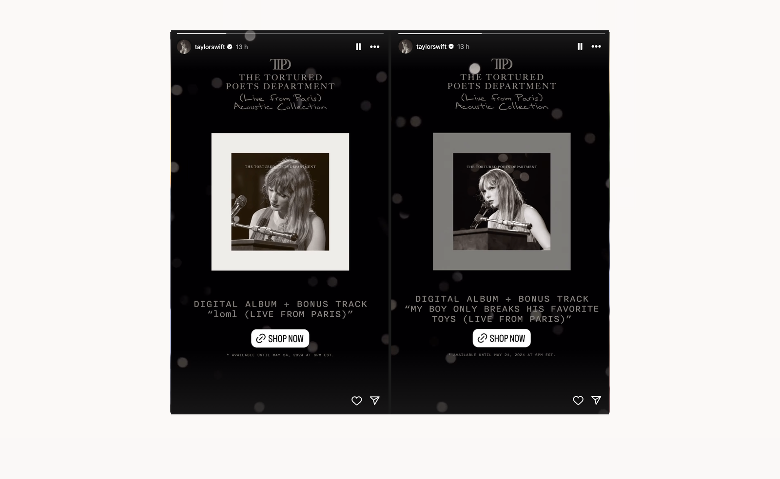 Taylor Swift Instagram Story - Album Promo