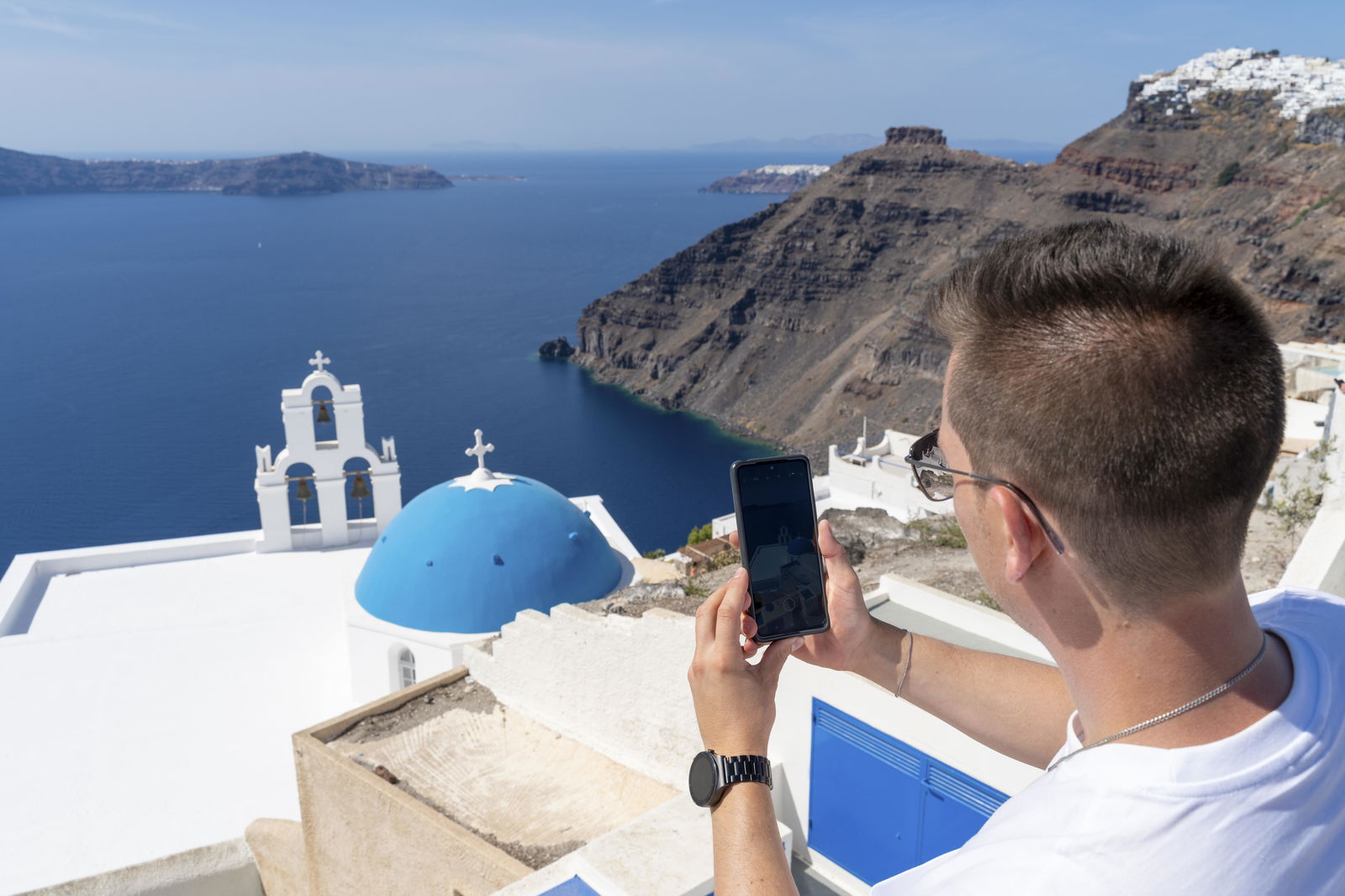 Santorini Urlaubsfoto Kamera