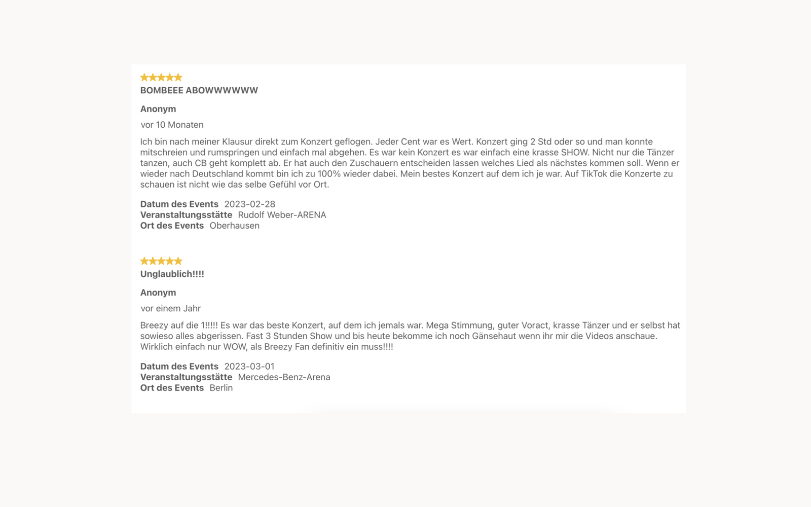 Chris Brown - Eventim Fan-Review