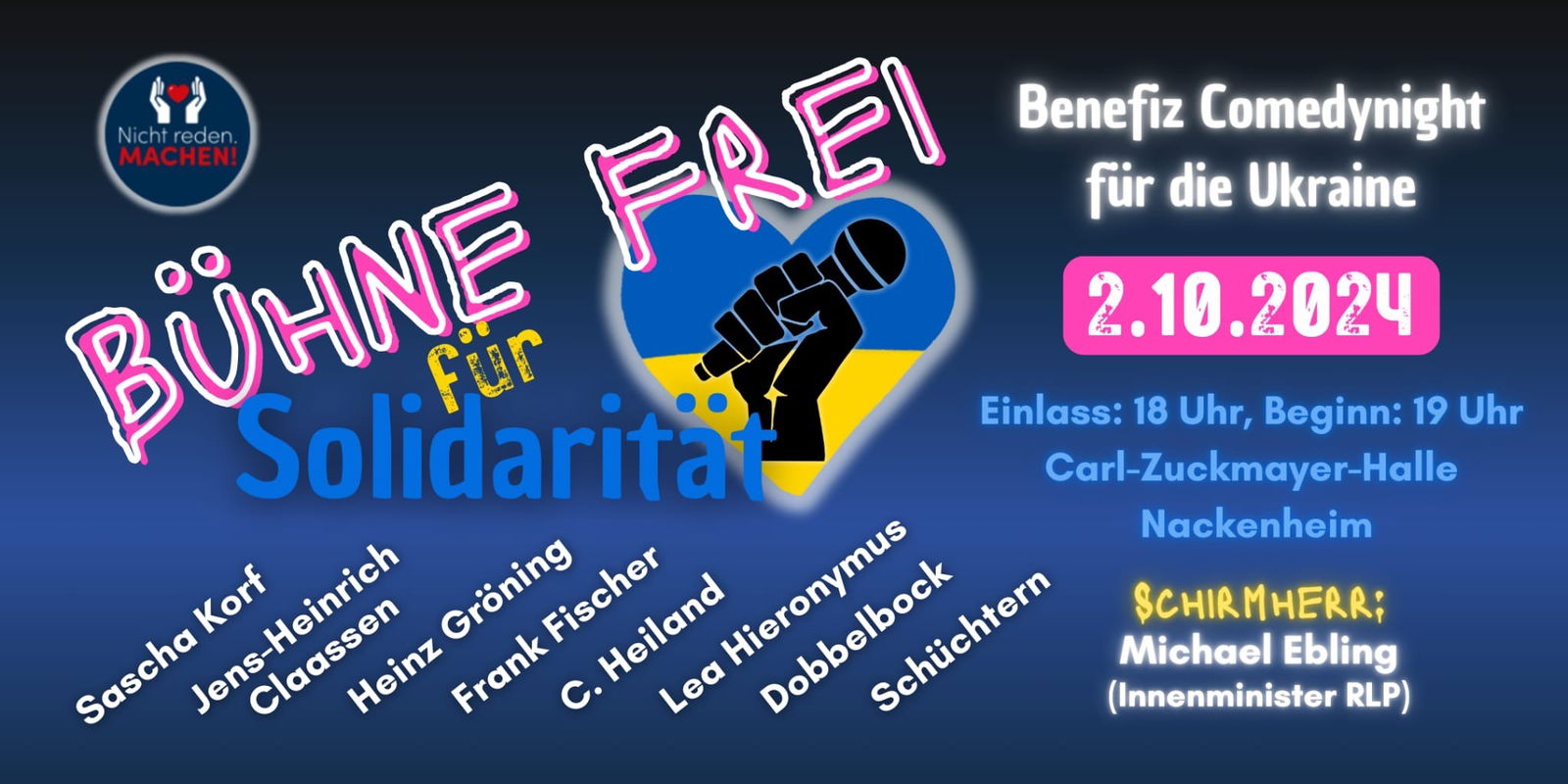 Benefiz-Comedynight für die Ukaine