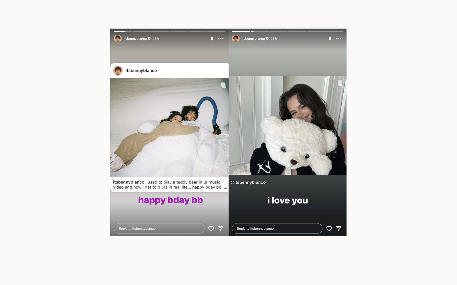 Benny Blanco x Selena Gomez - Instagram