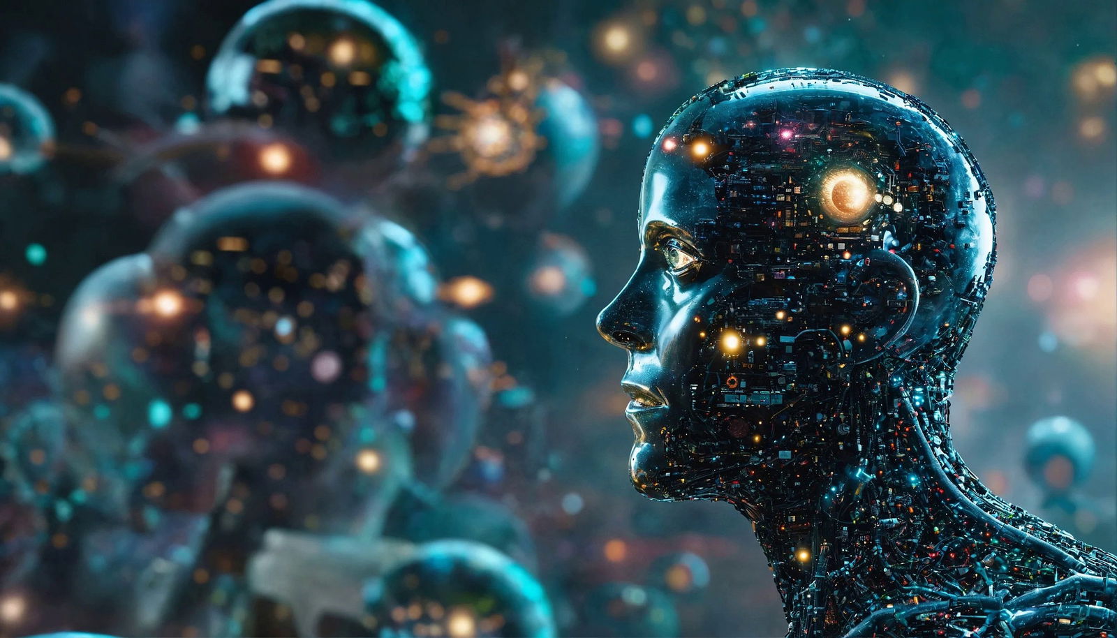 KI generierter Humanoiden innerhalb eines neuronalen Netzes