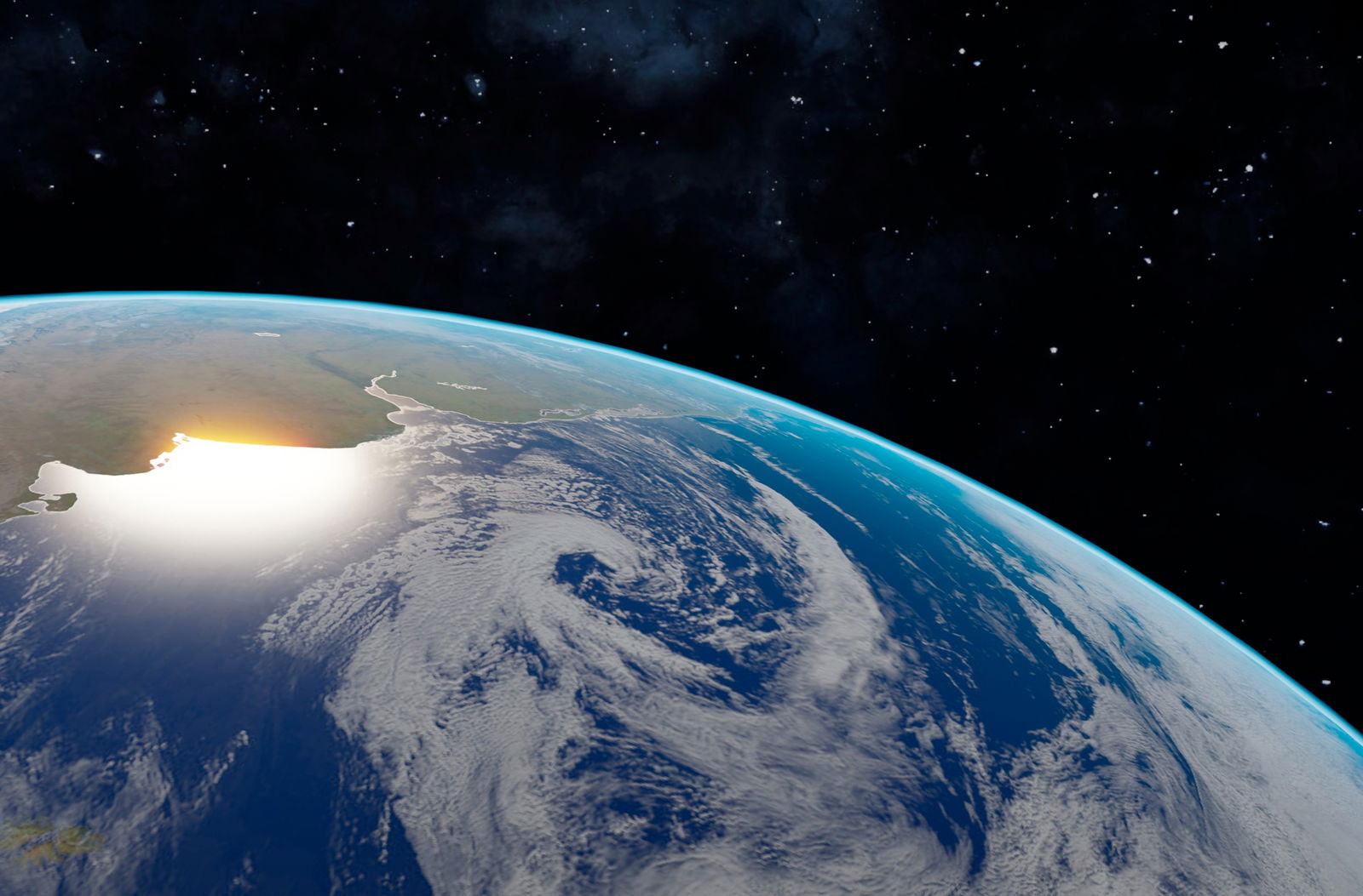 Die Erde betrachtet aus dem Weltall 