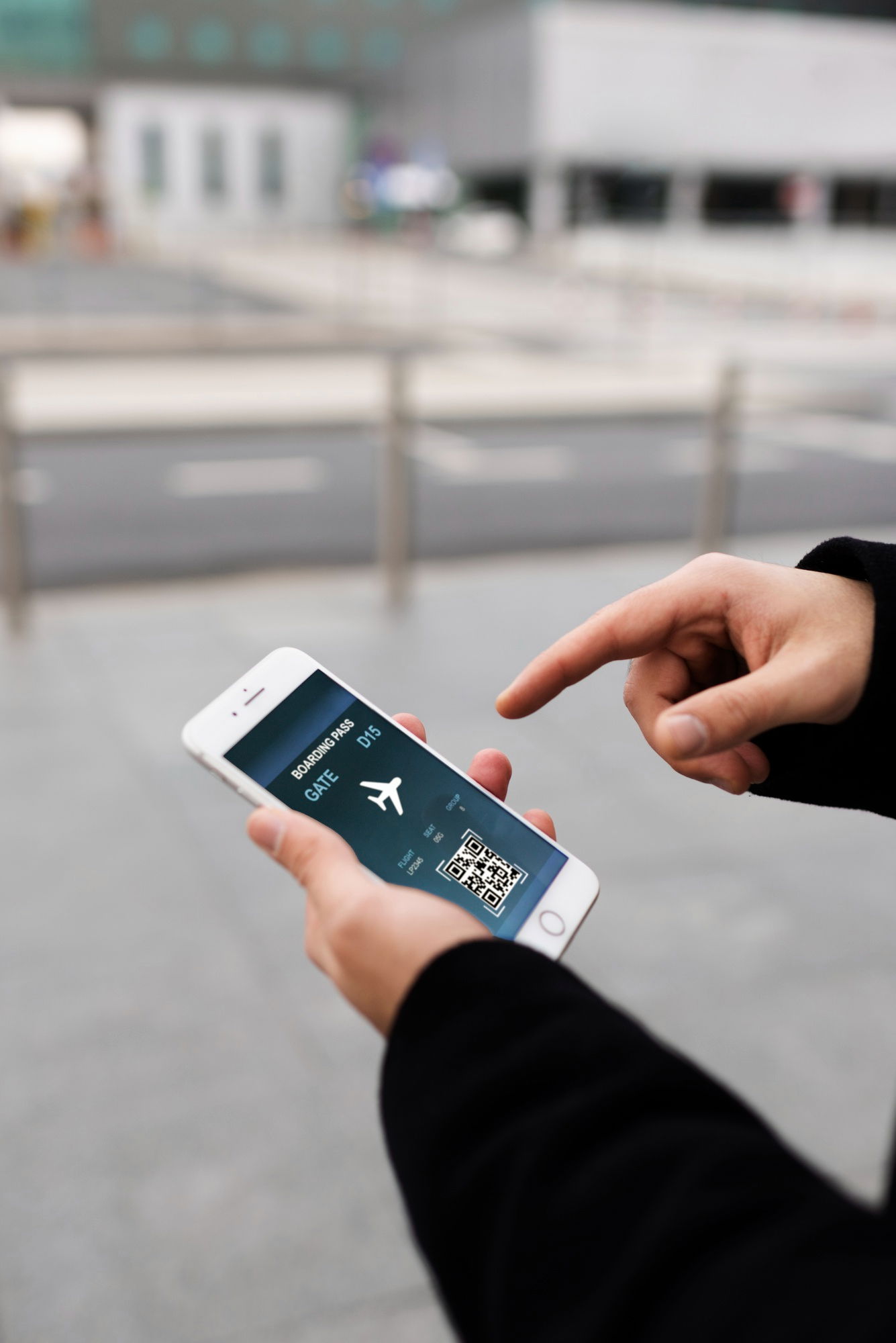 Ein Boardingpass für einen Flug auf dem Handy 