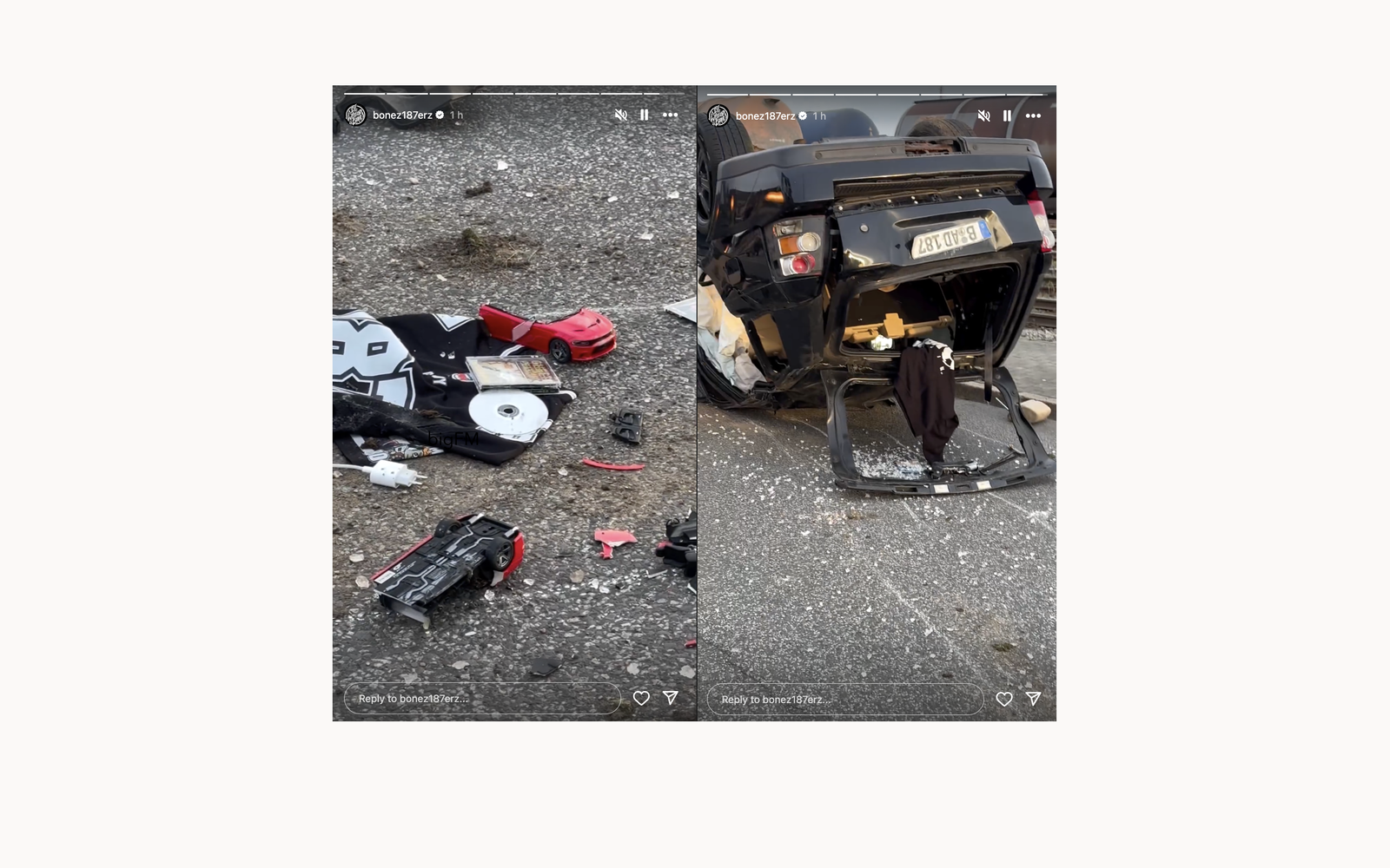 Bonez MC - Verkehrsunfall Instagram