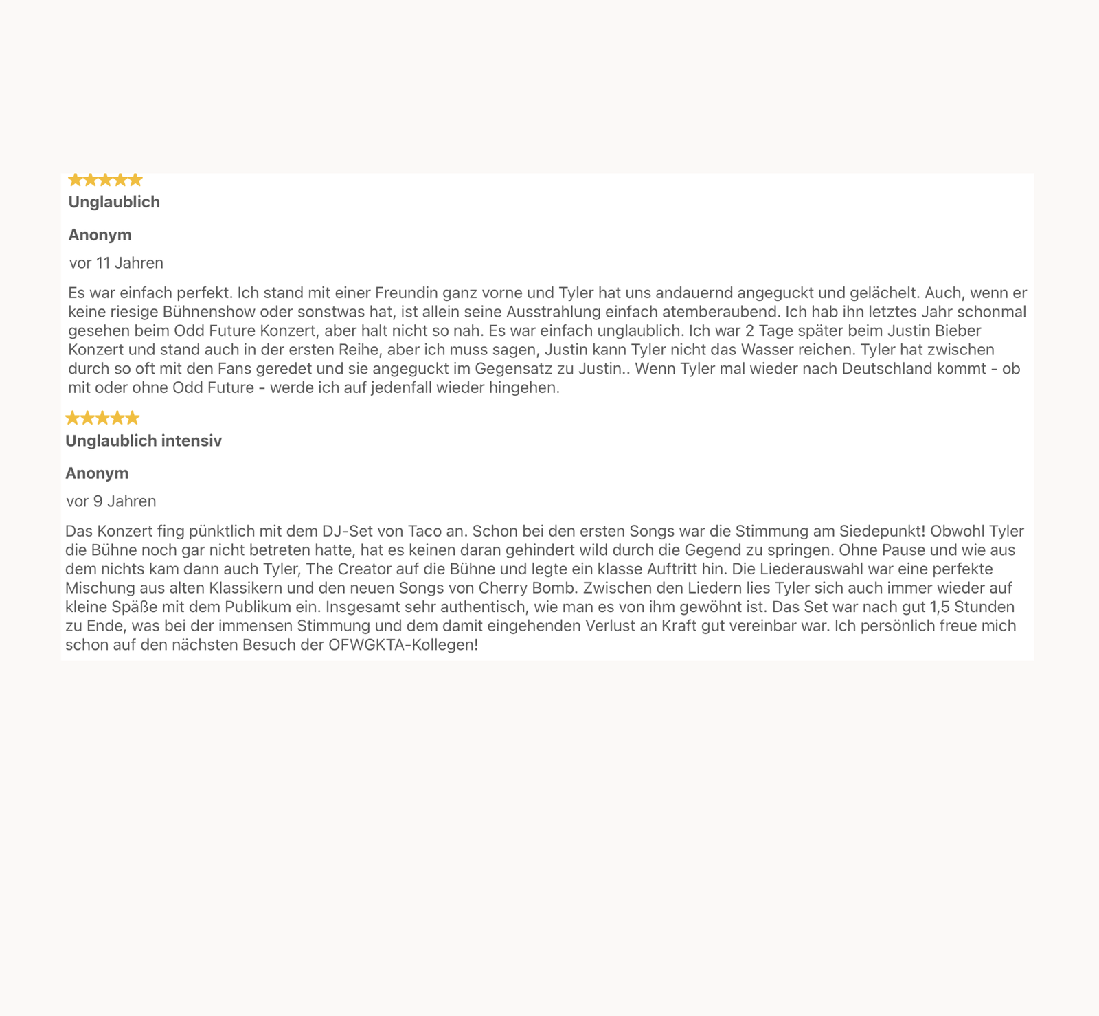 Tyler, the Creator - Eventim Meinungen