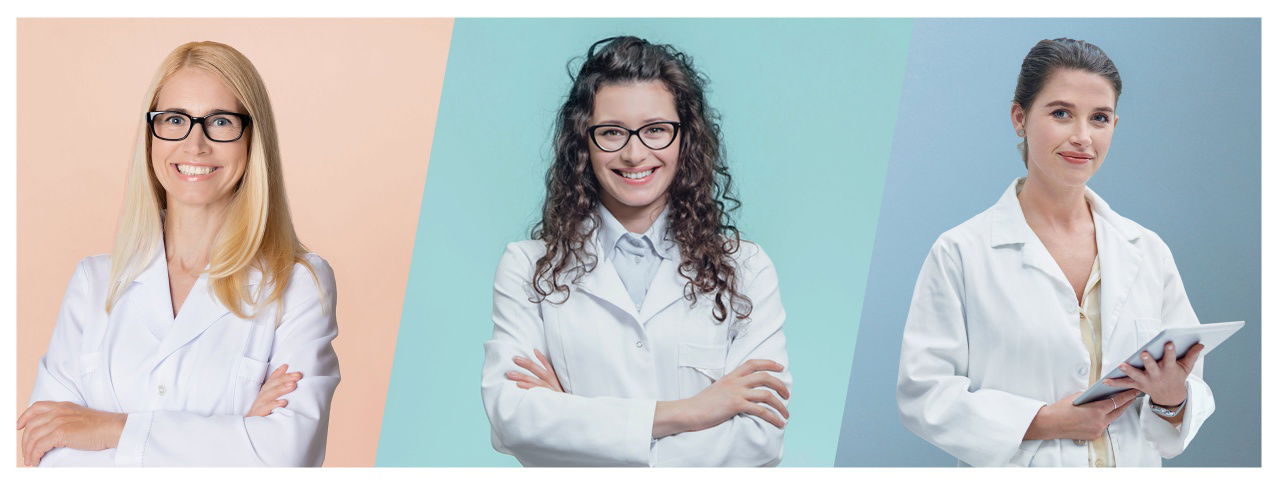 Drei unterschiedlich aussehende Ärzte