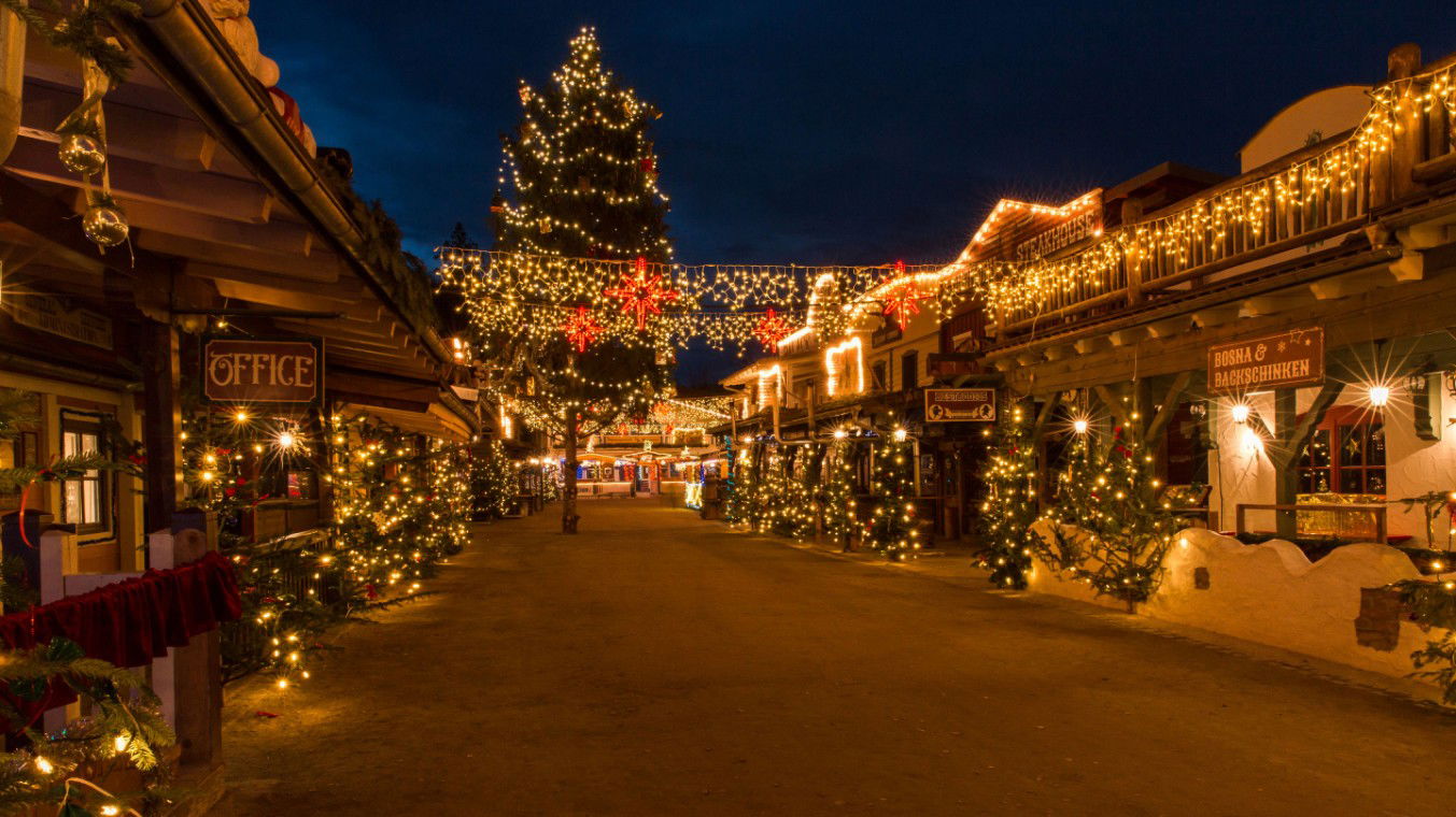 Deutsch-Amerikanischer Weihnachtsmarkt in der Westernstadt, Eging am See, Bayern