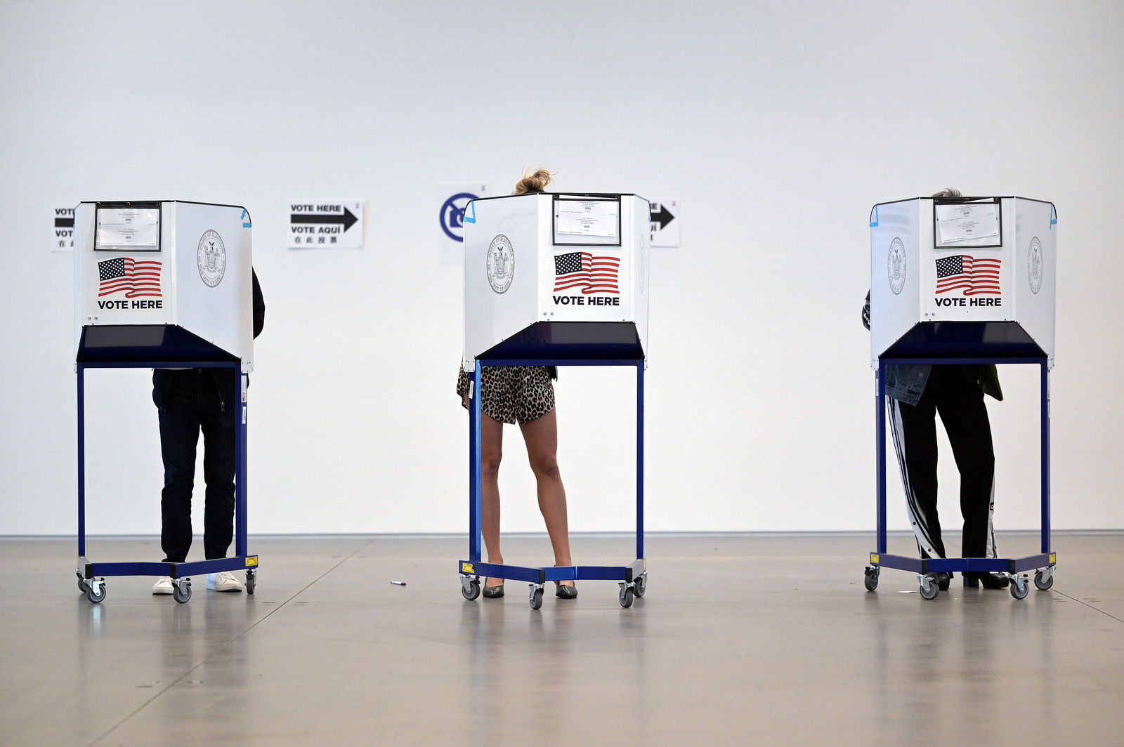 Ein Wahllokal in New York City 