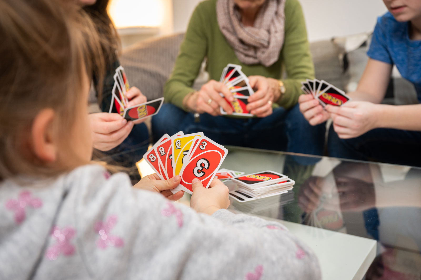 Familie spiel Uno Kartenspiel