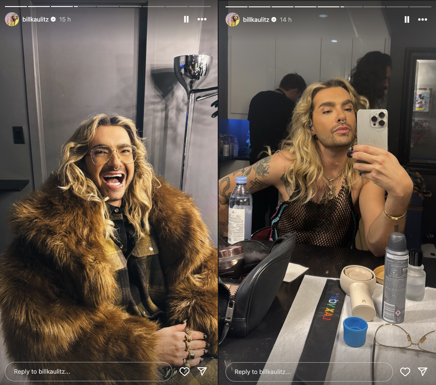 Bill Kaulitz Instagram Story happy