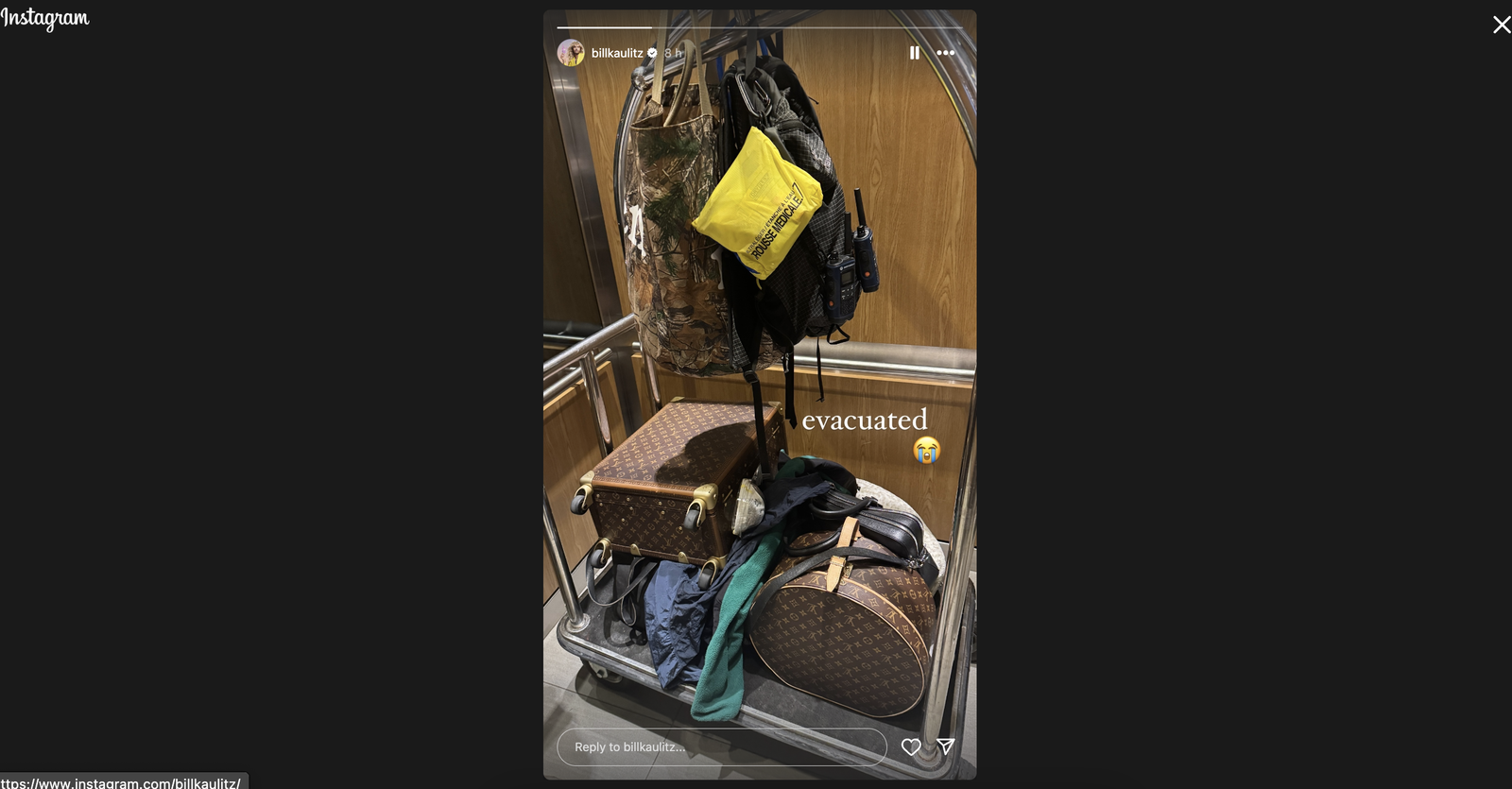 Bill Kaulitz evakuiert