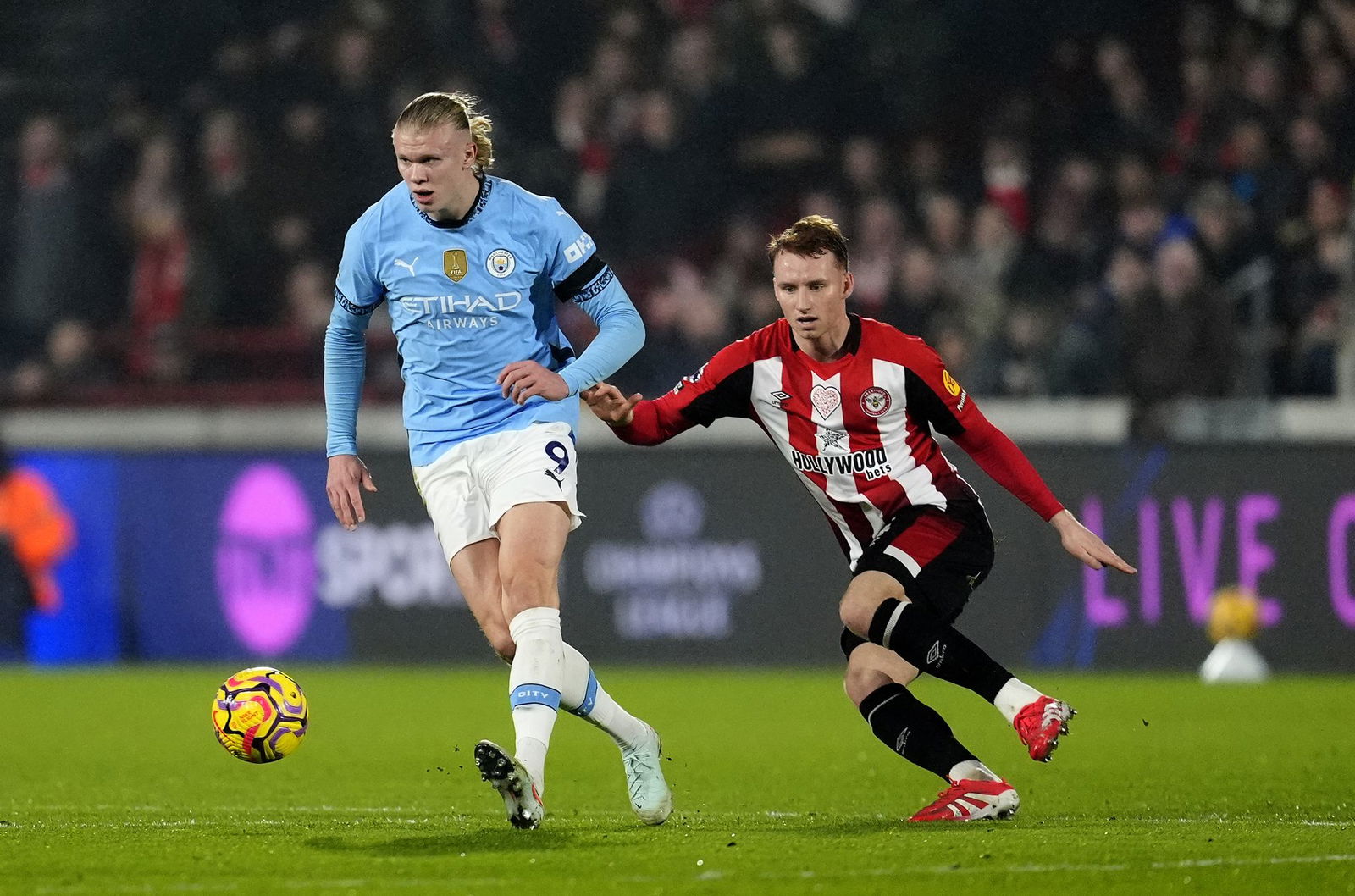 City-Superstar Erling Haaland blieb beim 2:2 in Brentford ohne Treffer.