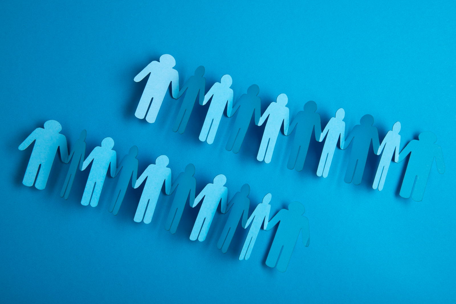 Eine symbolische Menschenkette