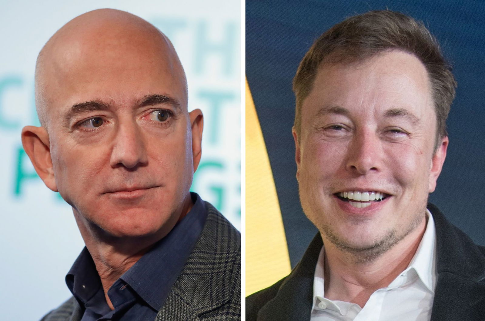 Elon Musk (rechts) und Jeff Bezos haben beide Weltraumunternehmen gegründet. (Archivbild)