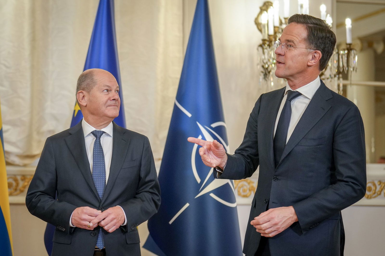 Scholz und Rutte in Helsinki.