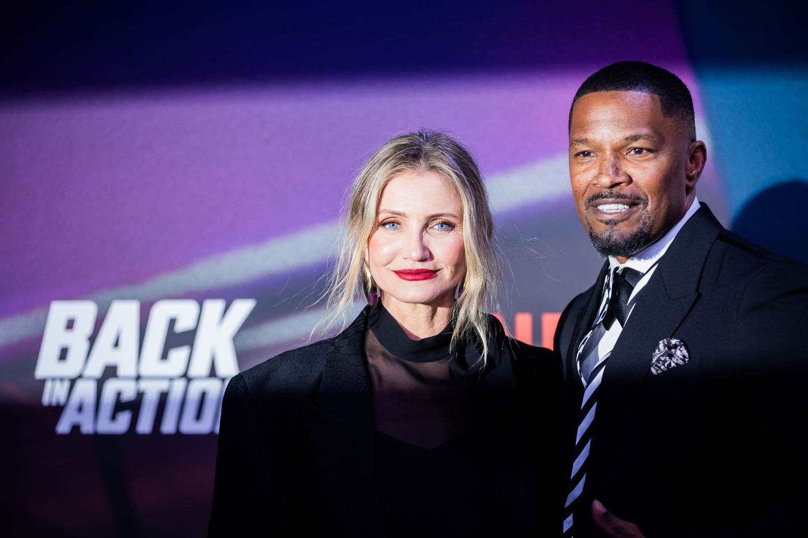 Cameron Diaz (l) und Jamie Foxx zeigten sich in Berlin bei der Vorstellung ihres Netflix-Films «Back in Action» im Zoo-Palast.