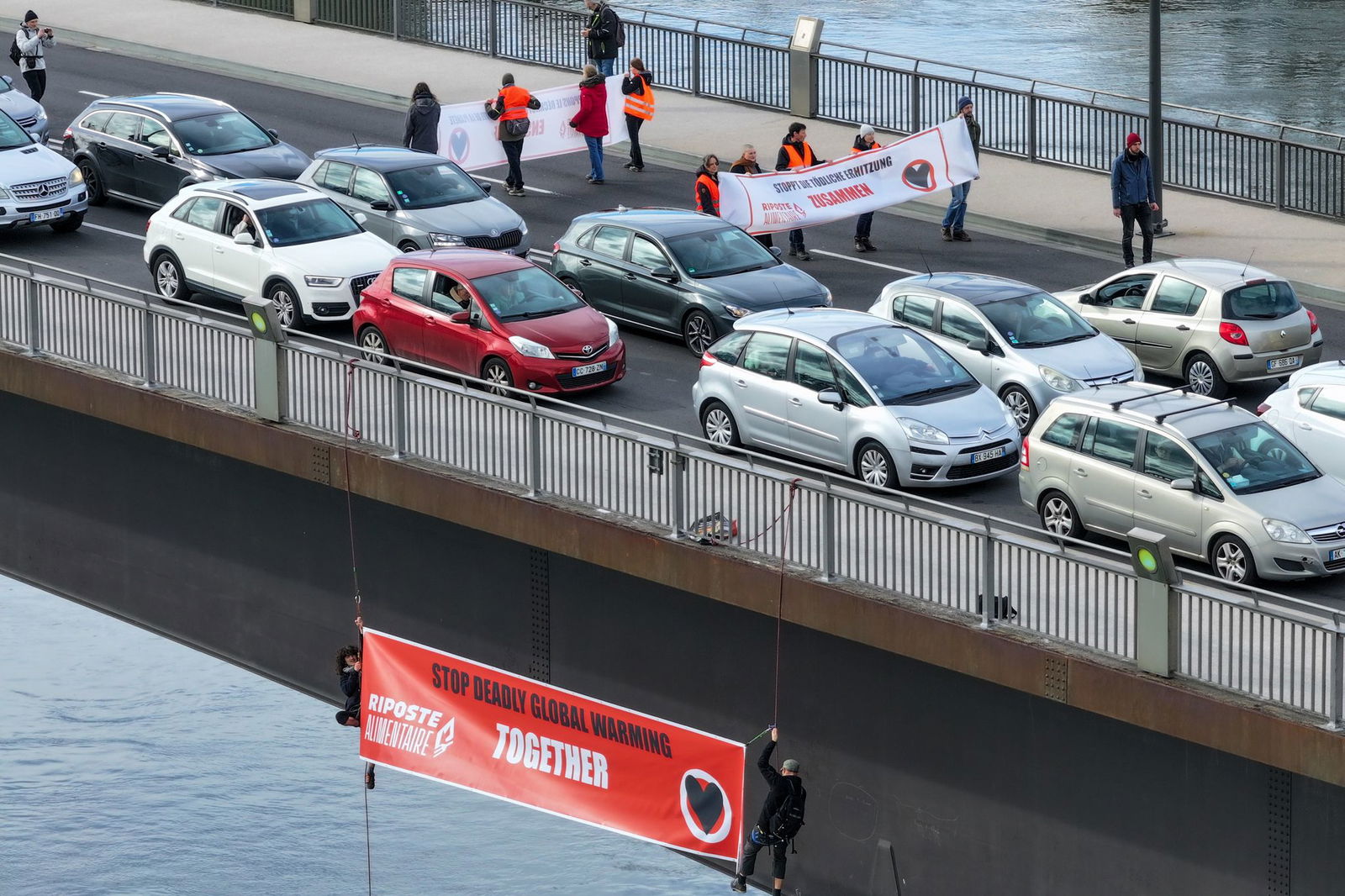 Die Europabrücke zwischen Kehl und Straßburg ist immer wieder Schauplatz von Aktionen und Demonstrationen. (Archivbild)