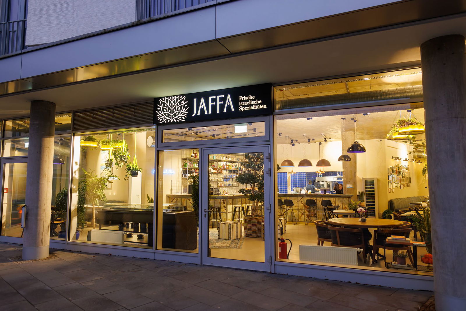Der Name des Restaurants geht auf Freiburgs Partnerstadt Tel Aviv zurück, die 1908 als Gartenvorstadt von Jaffa gegründet und dann 1950 mit Jaffa zu einer Stadtgemeinde vereinigt wurde. 