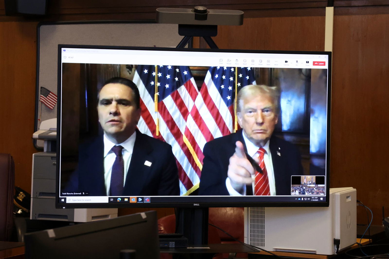 Trump war per Video bei der Strafmaßverkündung zugeschaltet.