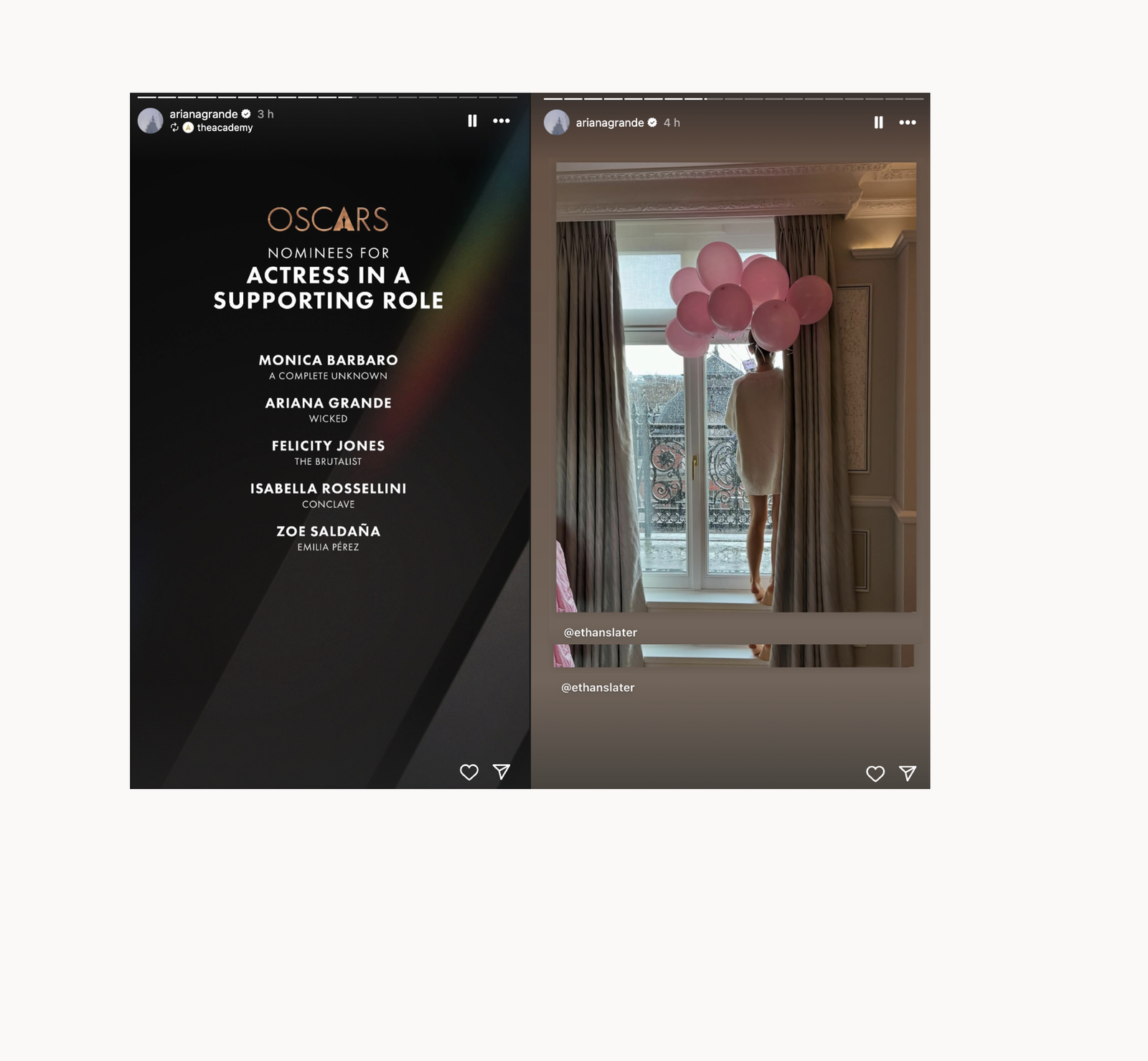 Ariana Grande - Instagram WICKED Oscar