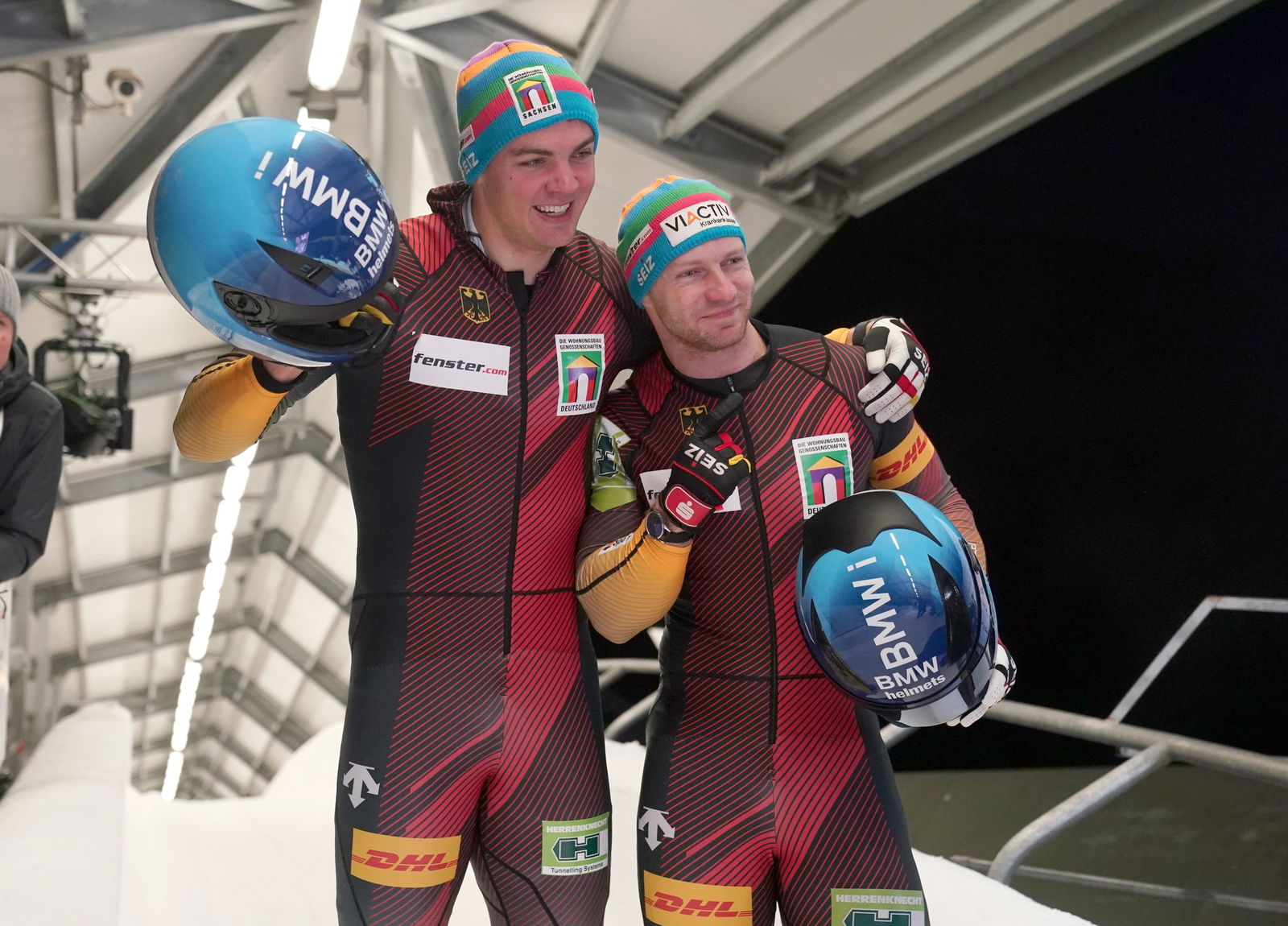 Anschieber Simon Wulff (l.) mit Pilot Francesco Friedrich.