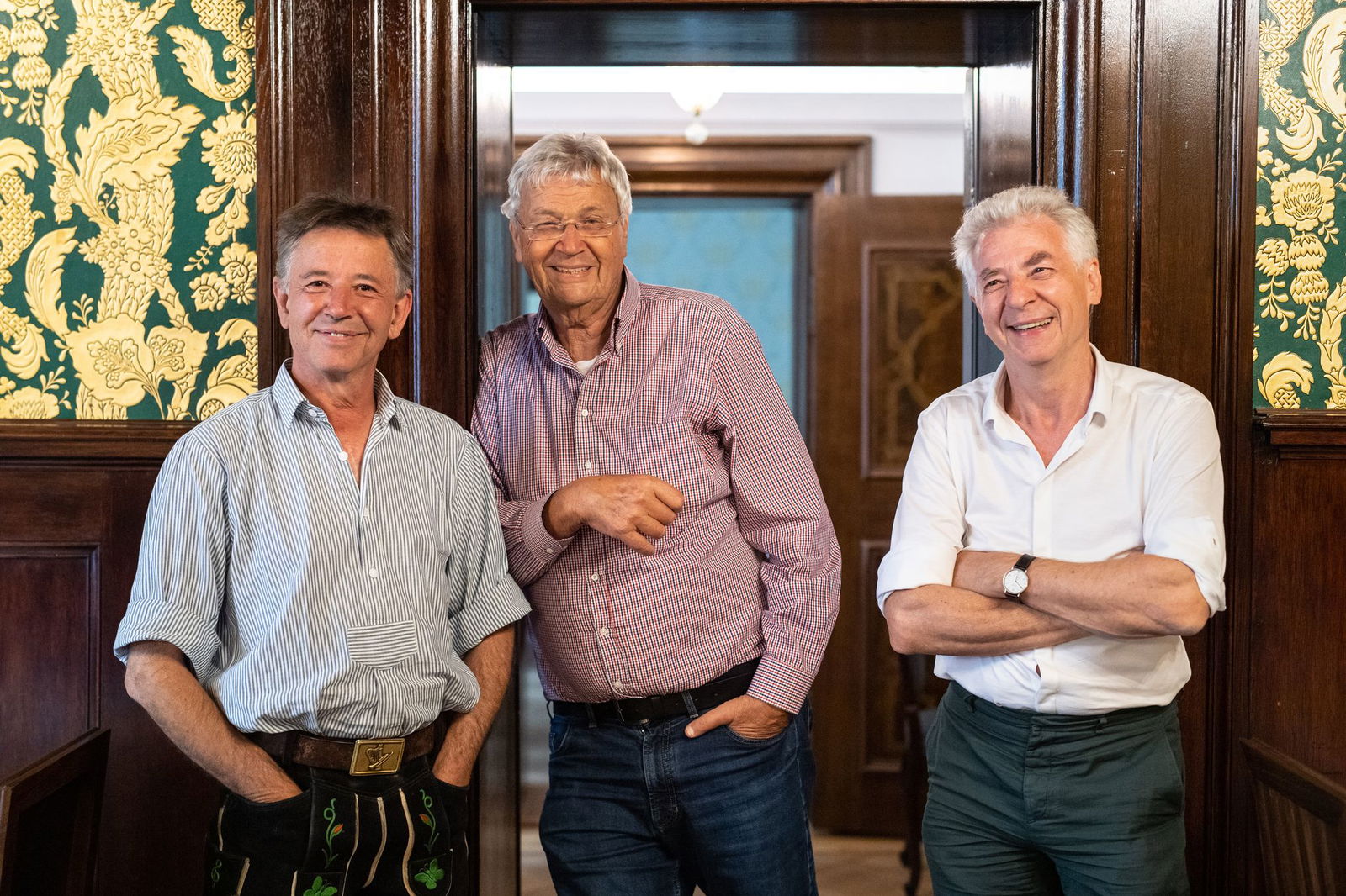 Christoph «Stofferl» Well (links), Gerhard Polt (Mitte) und Michael Well bei einem Interview. (Archivfoto)